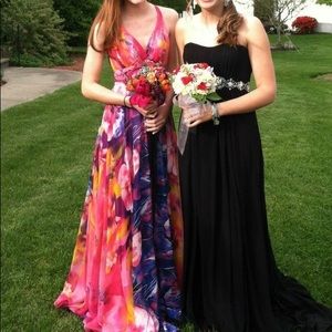 Pink floral prom dress